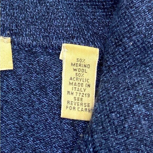 Pronto-Uomo Merino Wool Blend Knit Blue Men’s Shirt Size XL-54 Made in Italy - Picture 8 of 8